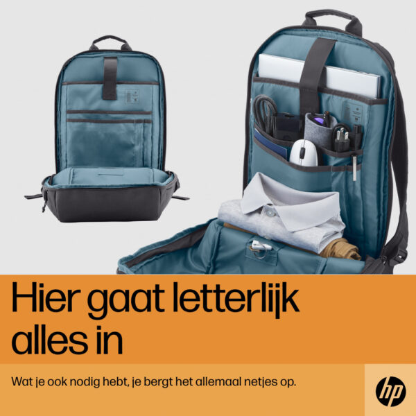 HP Travel 15,6 Laptop Backpack, 18 liter, Iron Grey - Afbeelding 8