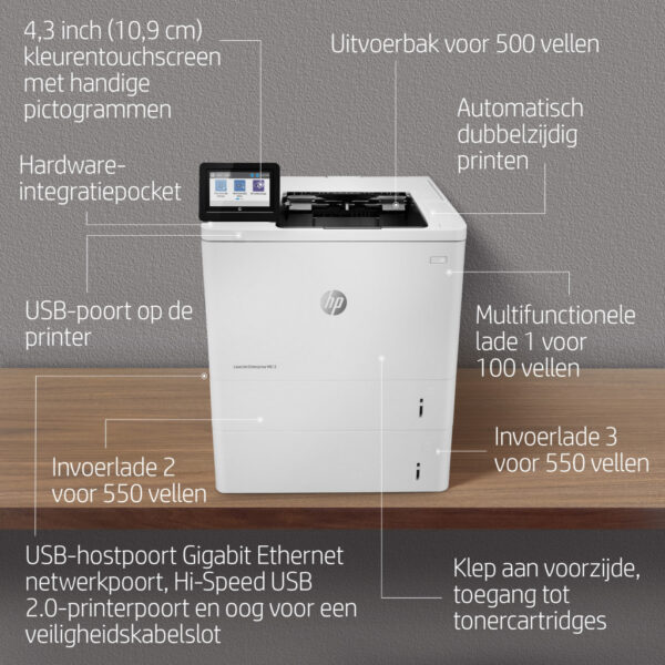 HP LaserJet Enterprise M612dn Zwart-wit Printer, Alleen Ethernet; Dubbelzijdig - Afbeelding 6