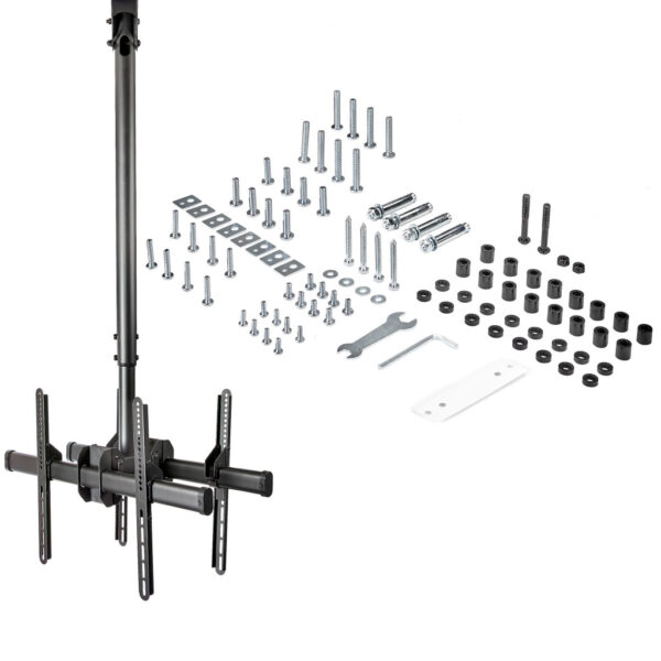 StarTech.com Dual TV Plafondbeugel, Rug-aan-Rug Heavy-Duty Ophangbeugel, VESA Beugel voor Dual 32"-75" TVs / Displays, Kantelen/ - Afbeelding 9