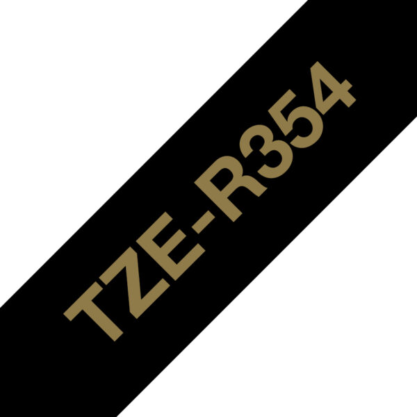 Brother TZE-R354 labelprinter-tape Goud op zwart - Afbeelding 3