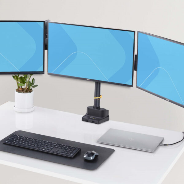 StarTech.com Triple Monitor Arm voor Bureau, Tot Drie 27inch Schermen, VESA 75x75/100x100, Instelling zonder Gereedschap, C-klem - Afbeelding 10