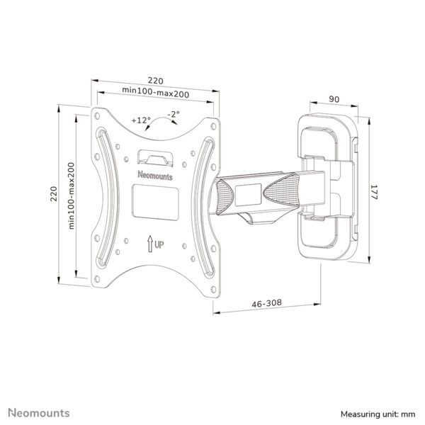 Neomounts WL40-540BL12 TV-beugel wand 32-55" - full motion - Easy Install - Afbeelding 17