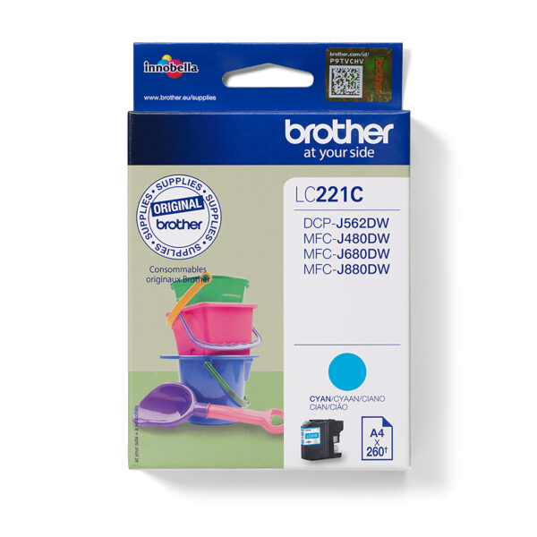 Brother LC221C inktcartridge 1 stuk(s) Origineel Cyaan