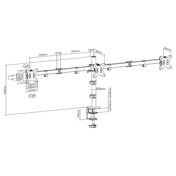 ACT Monitorarm 27", 3 schermen - Afbeelding 5