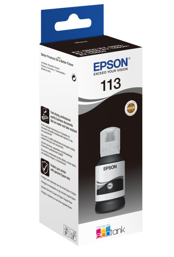Epson 113 EcoTank Pigment Black ink bottle - Afbeelding 2