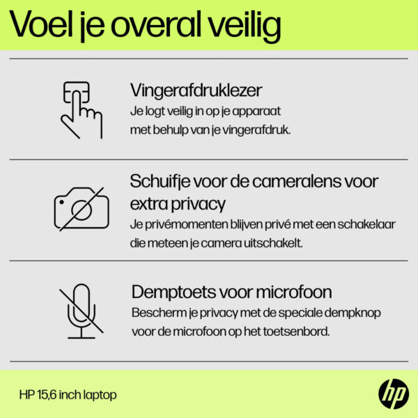 HP 15-fd0047nd Intel® Core™ i5 i5-1235U Laptop 39,6 cm (15.6") Full HD 16 GB DDR4-SDRAM 512 GB SSD Wi-Fi 6E (802.11ax) Windows 1 - Afbeelding 14
