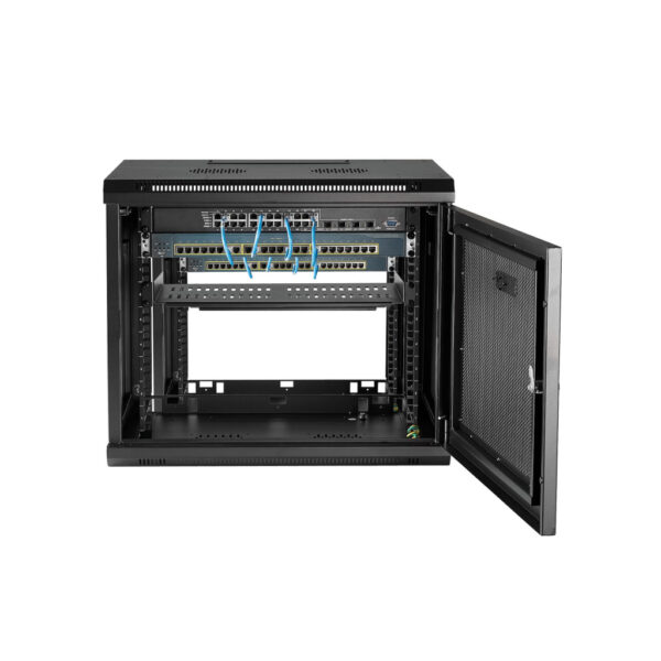 StarTech.com 2 Post 9U Wandmonteerbare Netwerkkast met 1U Schap, 19" Patchkast voor Data/AV/Electronica/Computer Apparatuur, Com - Afbeelding 6