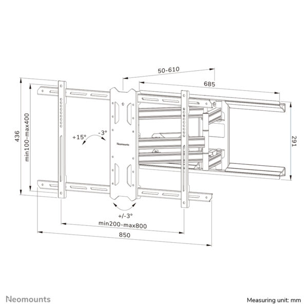 Neomounts WL40S-850BL18 TV-beugel wand 43-86" - full motion - snelle installatie - Afbeelding 20