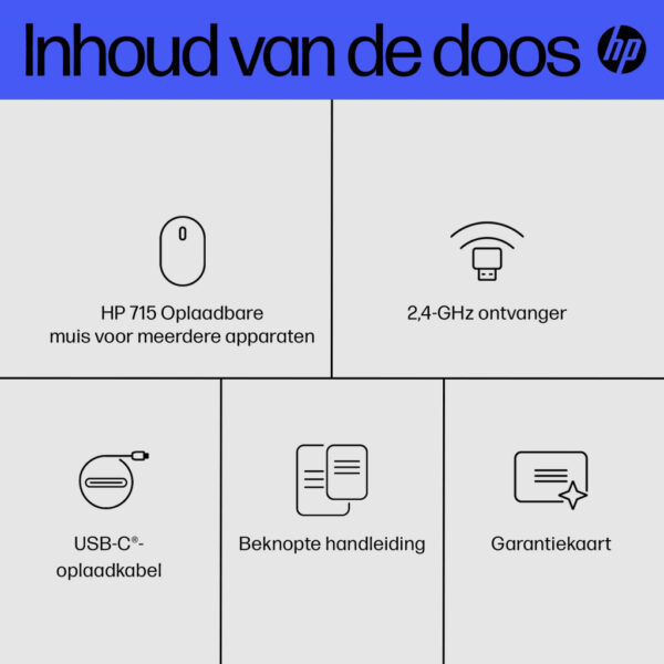 HP 715 oplaadbare muis voor meerdere apparaten - Afbeelding 4