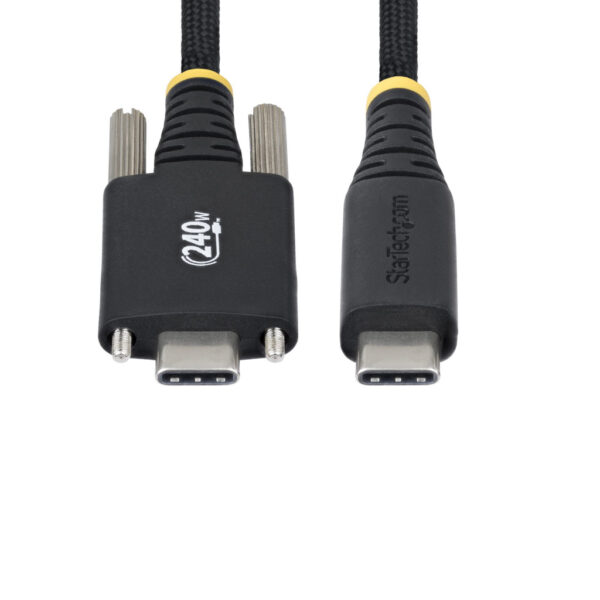 StarTech.com 3m USB-C Laadkabel met Zijschroefvergrendeling, 240W (5A) PD EPR, Siliconen Mantel met Gevlochten Nylon, USB 2.0 La - Afbeelding 6