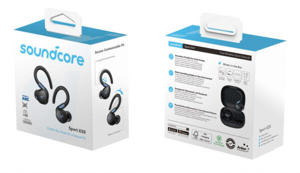 Soundcore Sport X20 Headset Draadloos In-ear Gesprekken/Muziek/Sport/Elke dag Zwart - Afbeelding 2