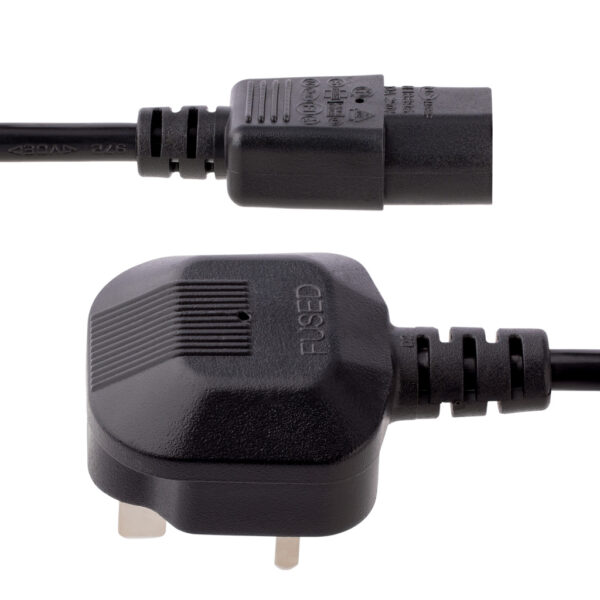 StarTech.com 3m UK Computer Stroomkabel, 18AWG, BS 1363 naar C13, 10A 250V, Zwart, AC Vervangkabel, Kettle Lead / UK Voedingskab - Afbeelding 3