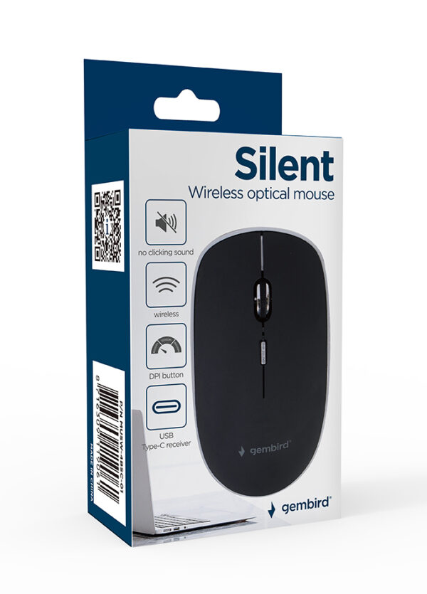 Gembird MUSW-4BSC-01 muis Ambidextrous RF Wireless + USB Type-C Optisch 1600 DPI - Afbeelding 4