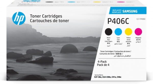 Samsung CLT-P406C 4-pack originele cyaan/magenta/gele/zwarte tonercartridge - Afbeelding 2