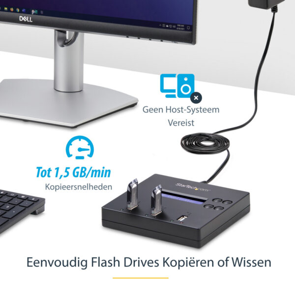StarTech.com Standalone 1 naar 2 USB Thumb Drive Cloner en Wisser, Multiple USB Flash Drive Kloner, System/File/Whole-Drive Copy - Afbeelding 9