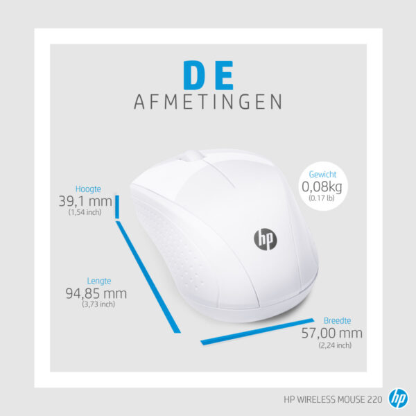 HP draadloze muis 220 (sneeuwwit) - Afbeelding 2