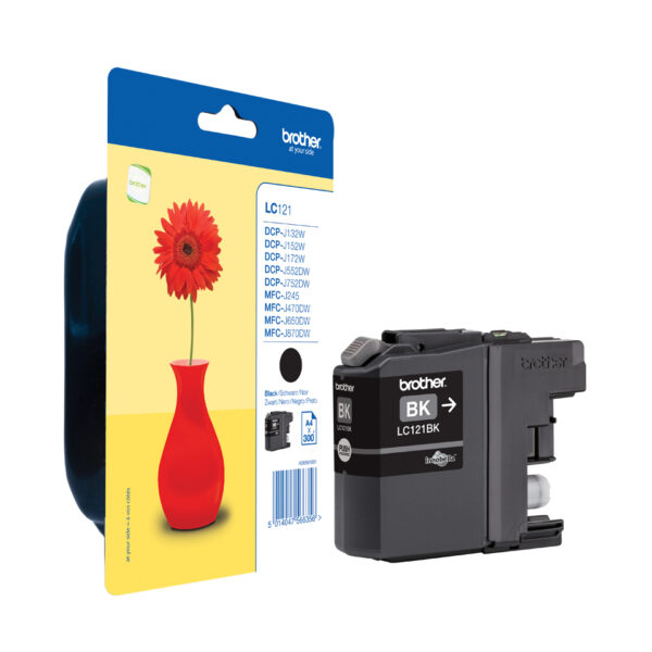 Brother LC-121BK inktcartridge 1 stuk(s) Origineel Normaal rendement Zwart