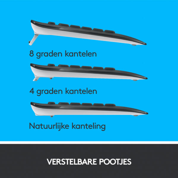 Logitech 920-008685 toetsenbord Inclusief muis Universeel USB QWERTY US International Zwart, Wit - Afbeelding 7