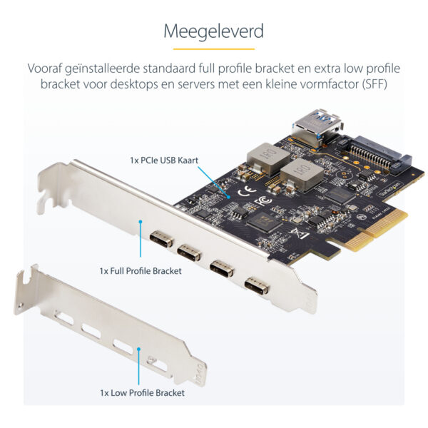 StarTech.com 5-Port USB PCIe Kaart, USB 3.2 10Gbps, PCI Express Kaart met 4x USB-C Poorten, 1x USB-A Interne Poort, USB PCIe Co - Afbeelding 13
