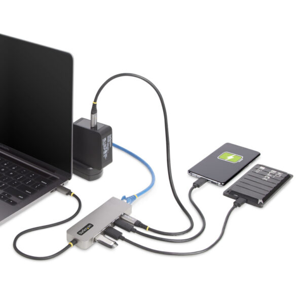 StarTech.com 3-Port USB-C Hub met 2.5 Gbps Ethernet en 100W Power Delivery Pass-Through Poort, USB 3.2 10Gbps, 2x USB-A/1x USB- - Afbeelding 7