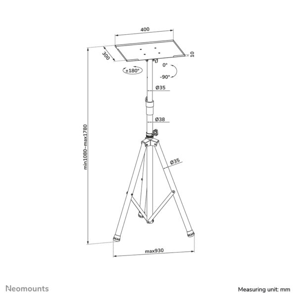 Neomounts NS-FS200BLACK Vloerstandaard 10-32" - Afbeelding 3