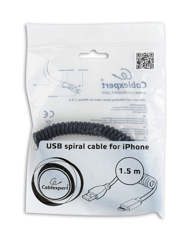 Gembird CC-LMAM-1.5M Lightning-kabel 1,5 m Zwart - Afbeelding 5