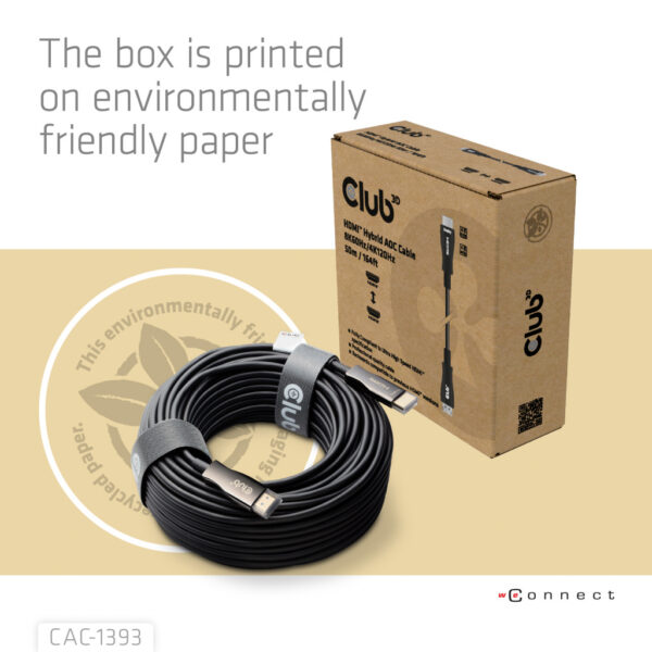 CLUB3D HDMI™ Hybrid AOC Cable 8K60Hz/4K120Hz 50m / 164.04ft - Afbeelding 10