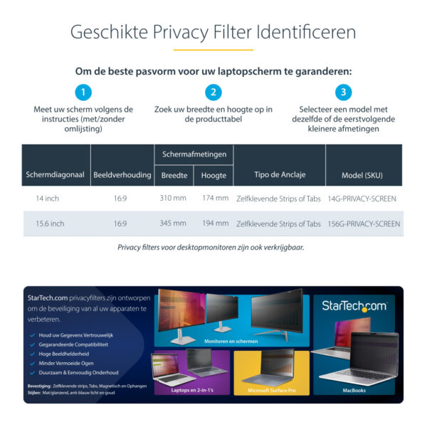 StarTech.com 14G-PRIVACY-SCREEN schermfilter 35,6 cm (14") Laptop Randloze privacyfilter voor schermen - Afbeelding 11