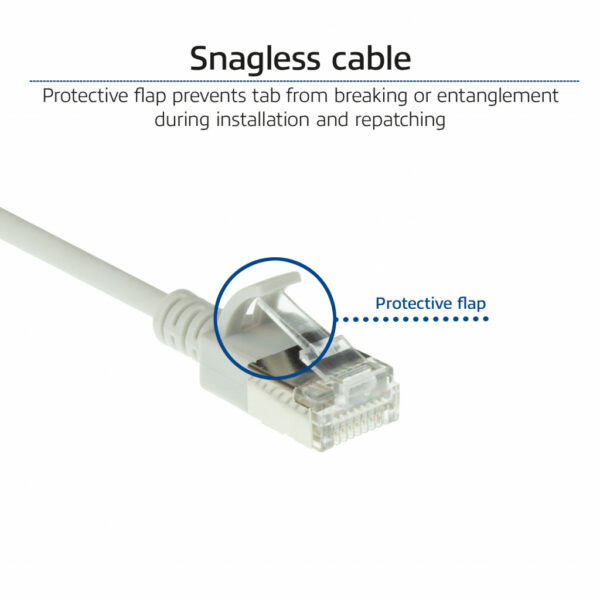 ACT Grijze 2 meter LSZH U/FTP CAT6A datacenter slimline patchkabel snagless met RJ45 connectoren - Afbeelding 5