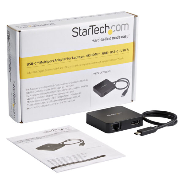 StarTech.com USB C Multiport Adapter, USB-C Travel Dock met 4K HDMI Video, Gigabit Ethernet, USB 3.0 Hub (1x USB-A 1x USB-C), US - Afbeelding 7