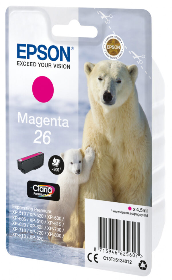 Epson Polar bear Singlepack Magenta 26 Claria Premium Ink - Afbeelding 2