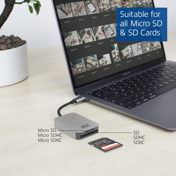 ACT USB-C kaartlezer voor SD en micro SD, SD 4.0 UHS-II - Afbeelding 5