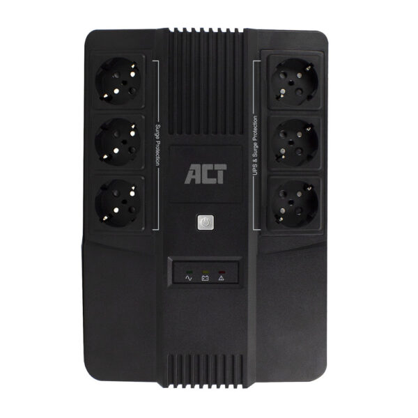 ACT Line Interactive UPS 600VA - met 6 geaarde stopcontacten - Afbeelding 3