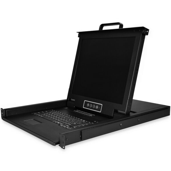 StarTech.com 16 port KVM Rack Console met 1,8m Lange Kabels, Geïntegreerde KVM Switch met 17" LCD Scherm, Universele 1U LCD KV