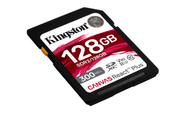 Kingston Technology 128GB Canvas React Plus SDHC UHS-II 300R/260W U3 V90 voor Full HD/4K/8K - Afbeelding 2