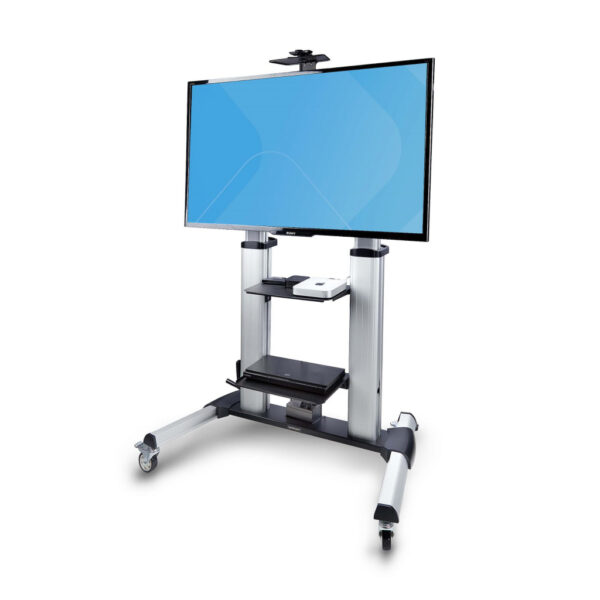 StarTech.com Verrijdbare TV Standaard op Wielen voor 60-100inch Flat Screens tot 100kg, In Hoogte Verstelbaar via Krukas, Mobiel - Afbeelding 3