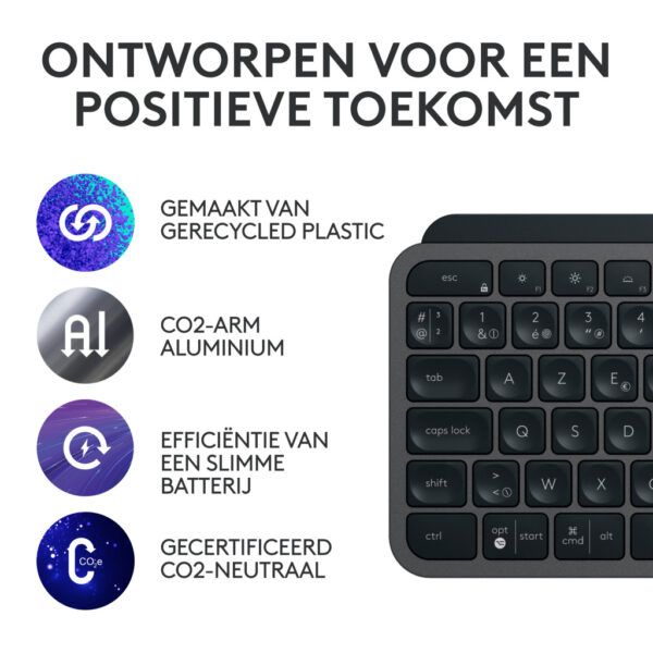 Logitech 920-011607 toetsenbord Inclusief muis Kantoor RF-draadloos + Bluetooth AZERTY Belgisch Grafiet - Afbeelding 10