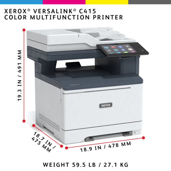 Xerox VersaLink C415 A4 40 ppm dubbelzijdig kopiëren en printen, scannen en faxen, geschikt voor PS3 PCL5e/6 2 laden voor max. 2 - Afbeelding 25