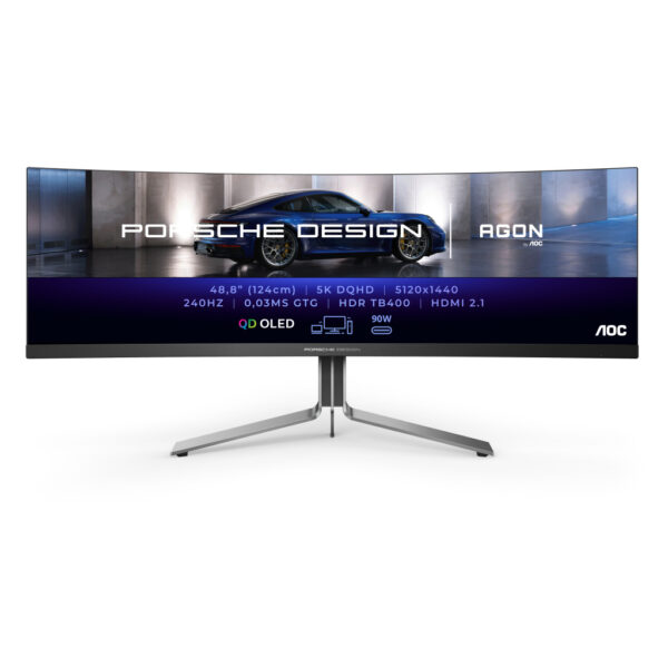 AOC Porsche PD49 LED display 124,5 cm (49") 5120 x 1440 Pixels DQHD QD-OLED Zwart