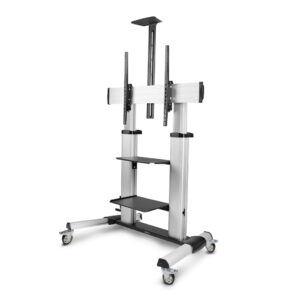 StarTech.com Verrijdbare TV Standaard op Wielen voor 60-100inch Flat Screens tot 100kg, In Hoogte Verstelbaar via Krukas, Mobiel