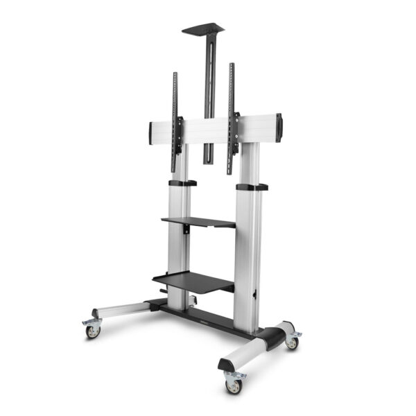 StarTech.com Verrijdbare TV Standaard op Wielen voor 60-100inch Flat Screens tot 100kg, In Hoogte Verstelbaar via Krukas, Mobiel
