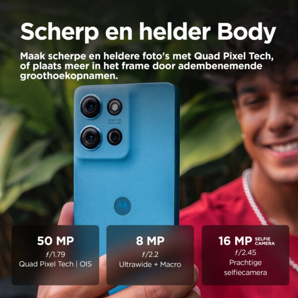Motorola moto g75 5G 17,2 cm (6.78") Hybride Dual SIM Android 14 USB Type-C 8 GB 256 GB 5000 mAh Blauw - Afbeelding 6