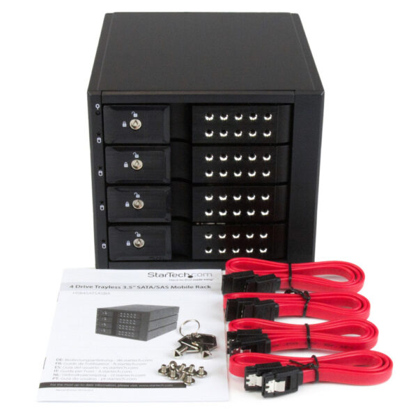 StarTech.com 4-bay Aluminium Trayless Hot Swap Mobile Rack Backplane voor 3,5 inch SAS II/SATA III - 6 Gbps HDD - Afbeelding 6