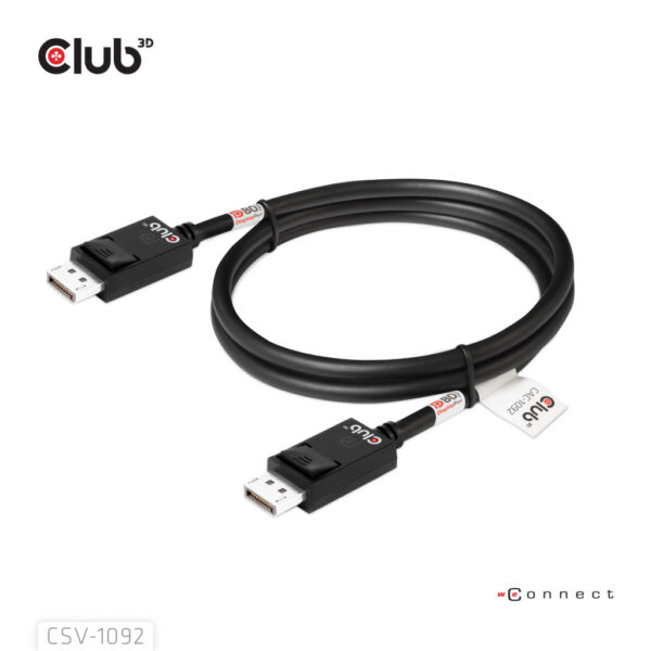 CLUB3D DisplayPort™ 2.1 Bi-Directional VESA DP80 Gecertificeerde kabel 4K240Hz, 8K60Hz or 10K60Hz M/M 1.6m/ Next-Gen Gami - Afbeelding 8