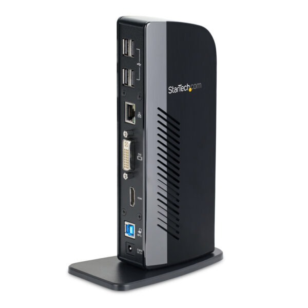 StarTech.com Dual Monitor USB 3.0 Laptop Docking Station met HDMI & DVI/VGA, 6x USB-A Hub, GbE, Audio, Universeel Type-A Dock, W - Afbeelding 3