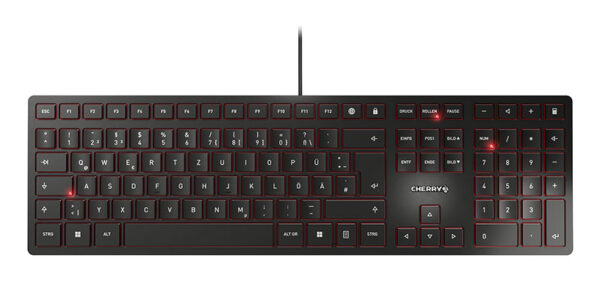 CHERRY KC 6000 Slim toetsenbord Universeel USB QWERTZ Duits Zwart