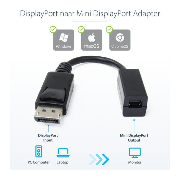 StarTech.com 15cm DisplayPort naar Mini DisplayPort Kabel - 4K x 2K UHD Video - DisplayPort Male naar Mini DisplayPort Female A - Afbeelding 4