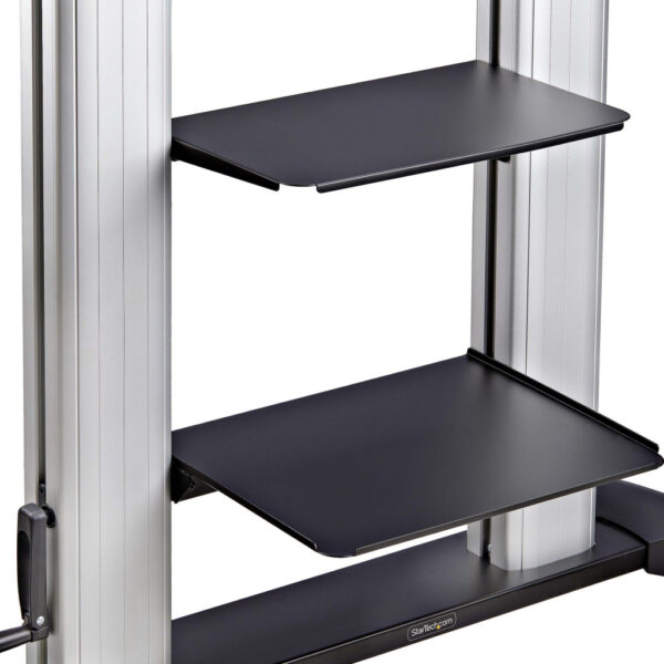 StarTech.com Verrijdbare TV Standaard op Wielen voor 60-100inch Flat Screens tot 100kg, In Hoogte Verstelbaar via Krukas, Mobiel - Afbeelding 9