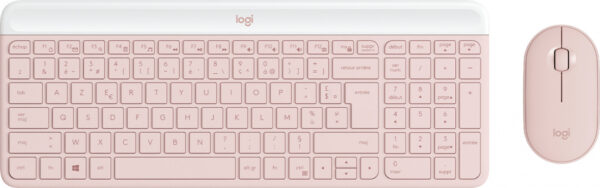 Logitech 920-011316 toetsenbord Inclusief muis Kantoor RF Draadloos AZERTY Frans Roze