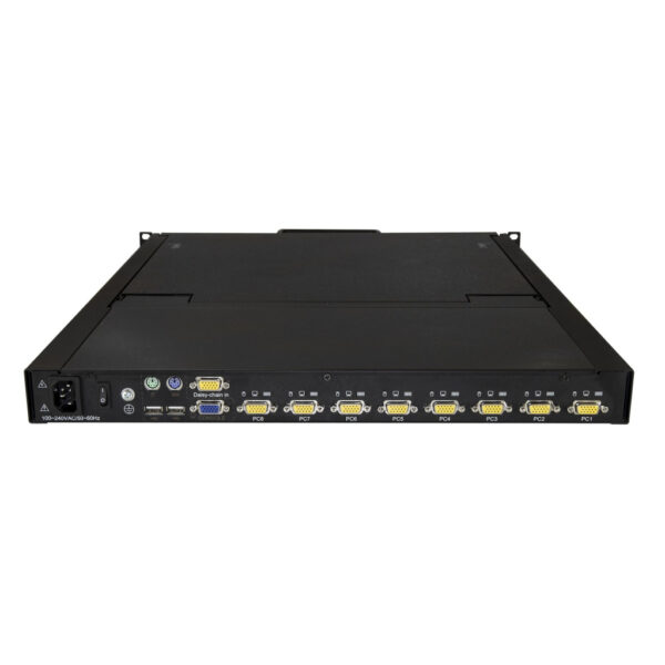 StarTech.com 8 port KVM Rack Console met 1,8m Lange Kabels, Geïntegreerde KVM Switch met 19" LCD Scherm, Universele 1U LCD KVM C - Afbeelding 4